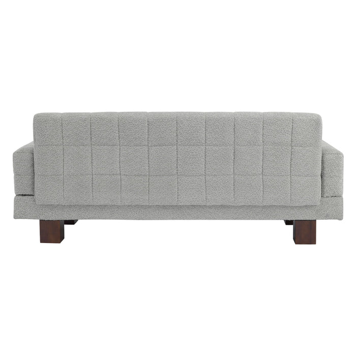 Modern Loveseat Sofa, 2 Seater With Square Arms For Living Room