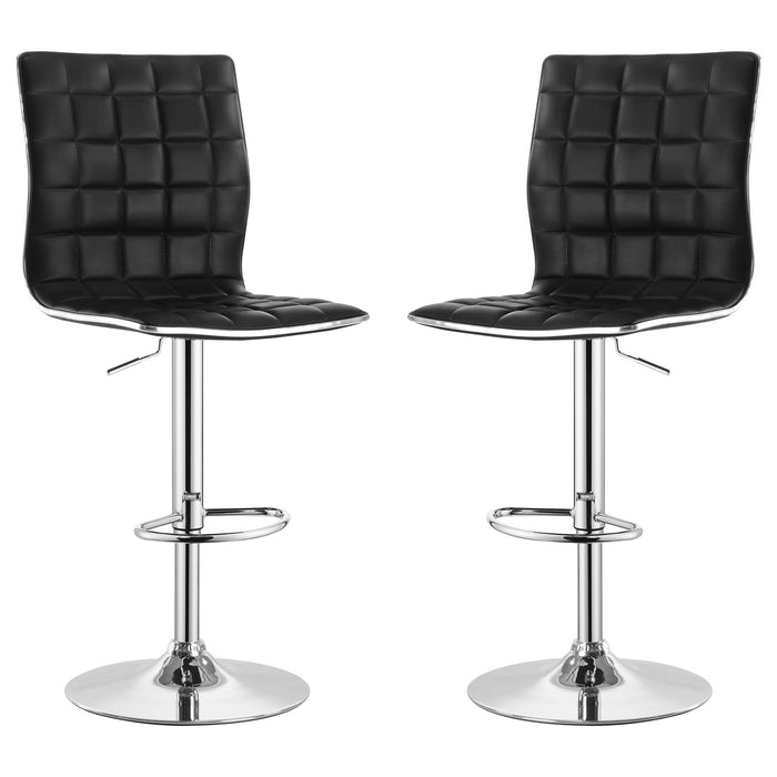 Waffle - Adjustable Bar Stool (Set of 2) - Black