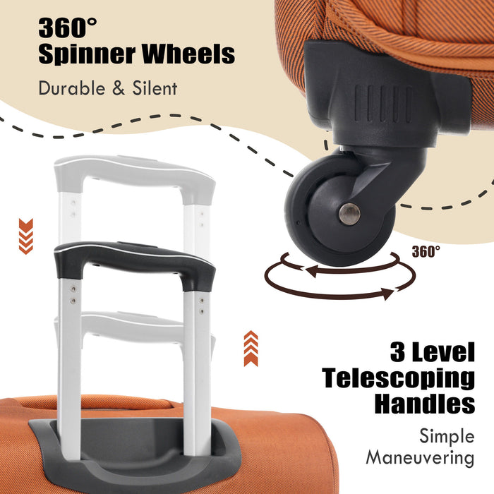 Softside Luggage Expandable Set With Duffel Bag Upright Spinner