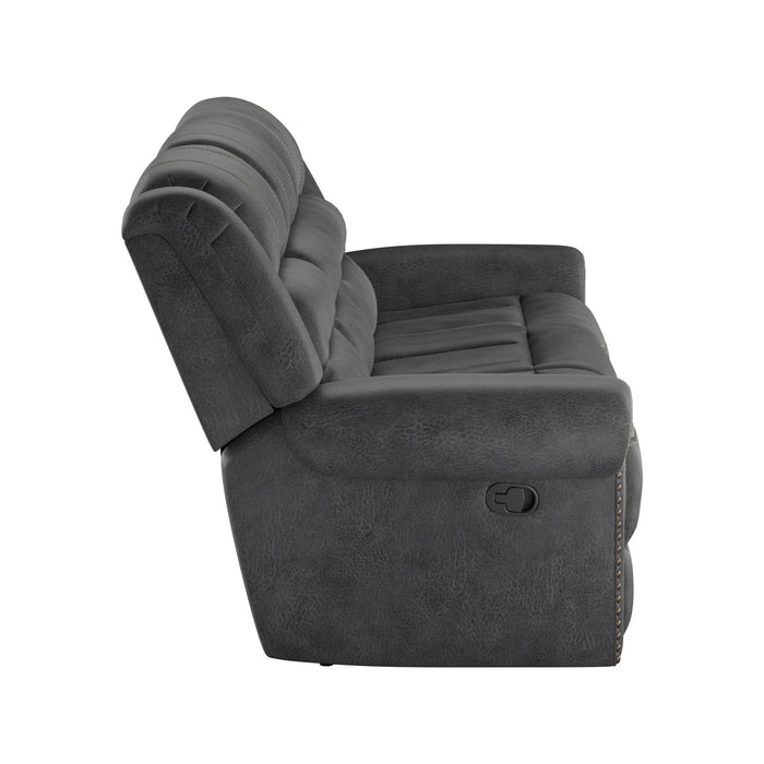 Reclining Sofa - Gray - Faux Leather