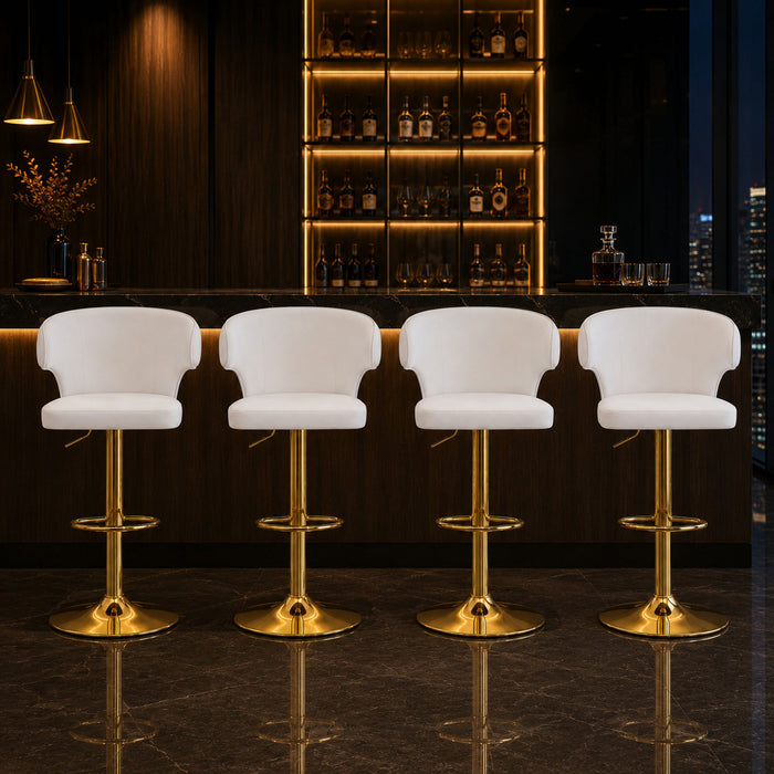 Adjustable Swivel Bar Chair With High Back Support