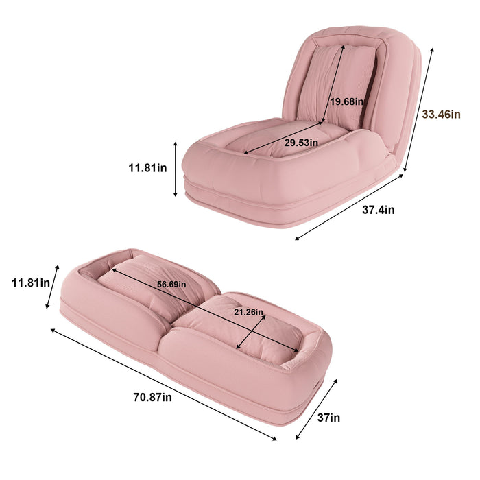 Upholstered Foldable Lazy Sofa Bed For Adults And Pets