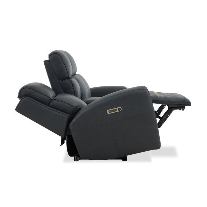 Warren - Power Reclining Loveseat With Console, Power Headrest & Lumbar - Black