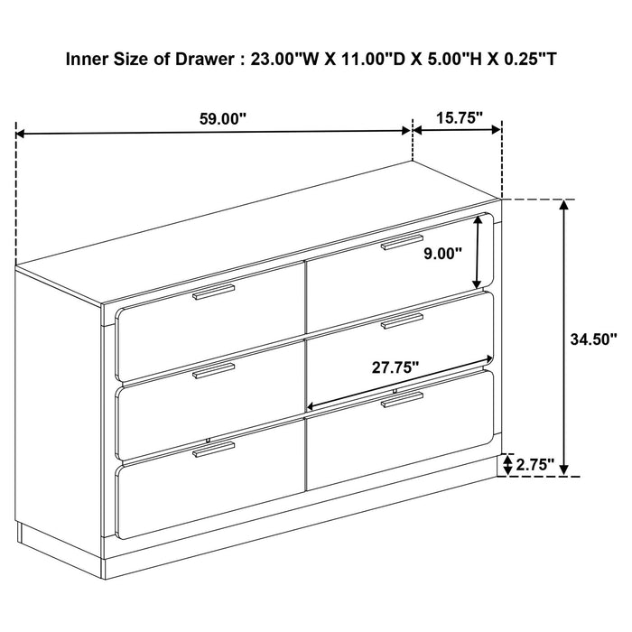 Sophia - 6 Drawer Dresser