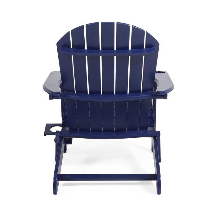 Zenithia - Outdoor Foldable Adirondack Chair With 2 Cup Holders