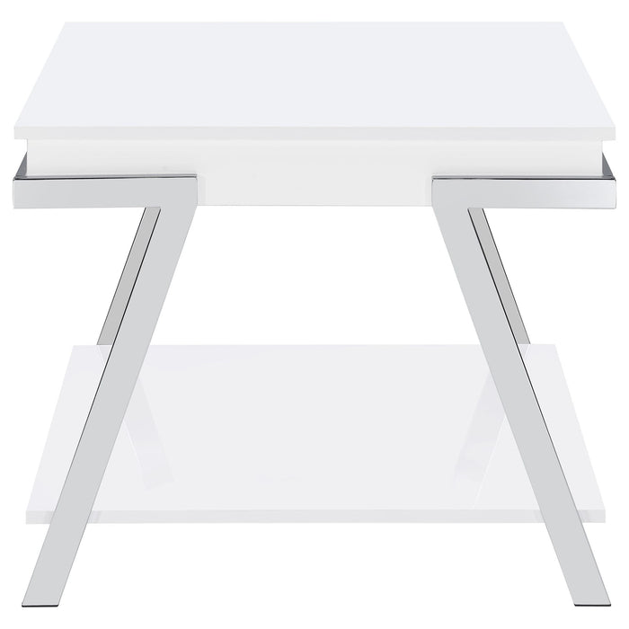 Briana - 2 Piece Coffee And End Table Set With Lift Top Legs - Gloss White