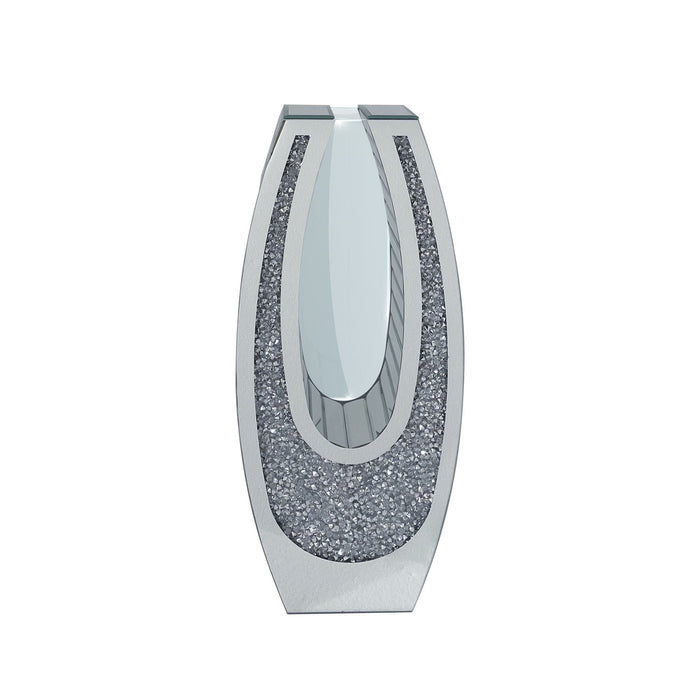 U - Shaped Floor Vase With Shattered Diamond Mirror Surface