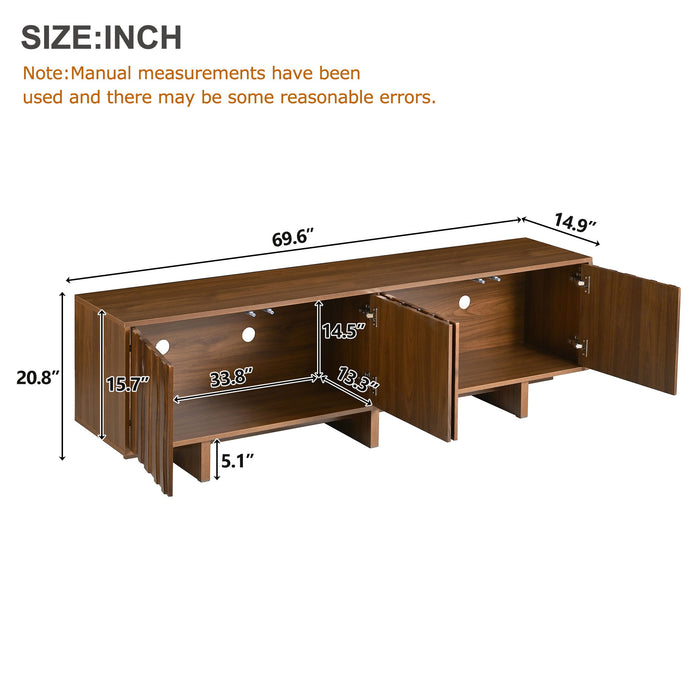 Retro Style TV Stand With Wavy Door