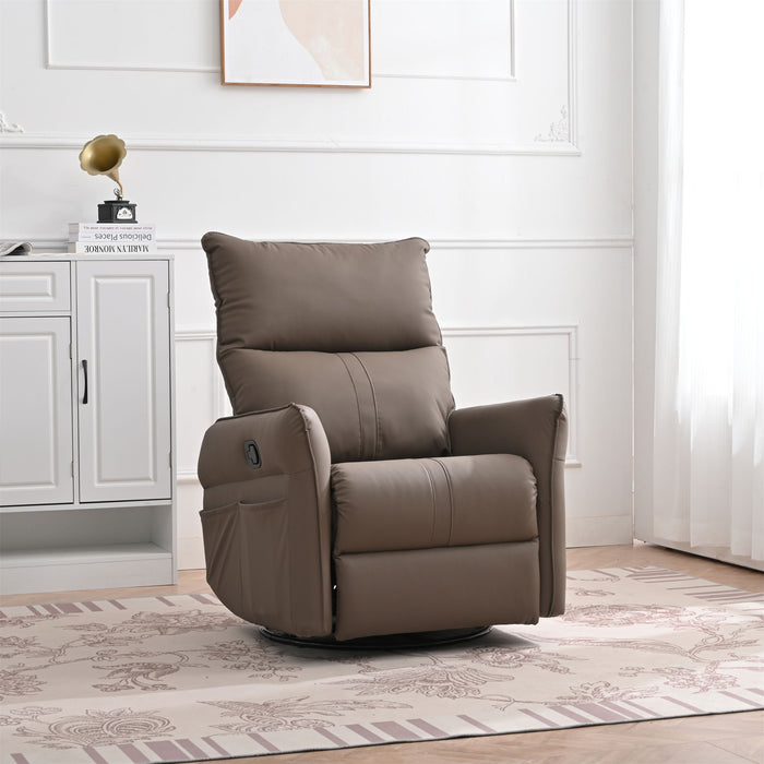 360° Modern Small Rocking Swivel Recliner Chair With Side Pocket
