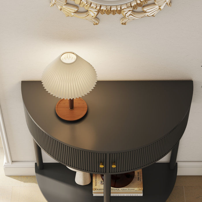 Demi Lune - Console Table With 2 Storage Drawers