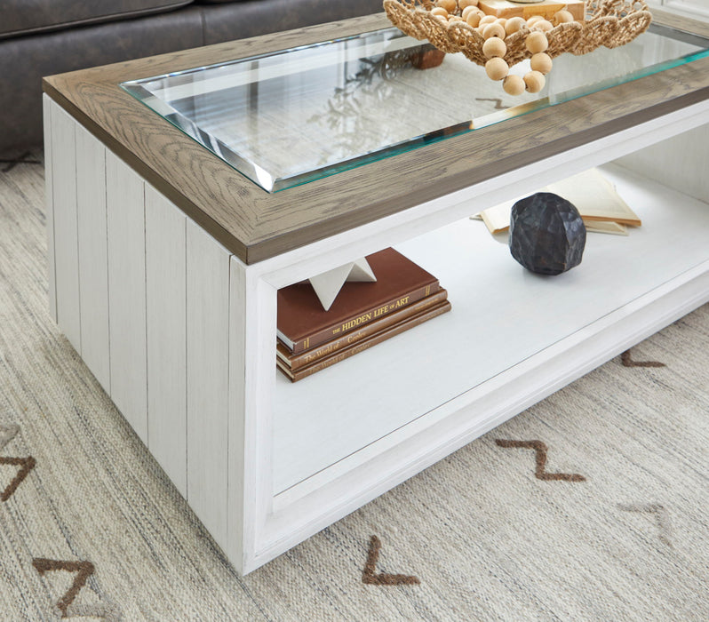 Melody - Rectangular Coffee Table With Casters - White