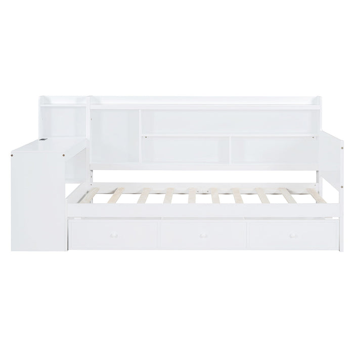 Daybed With 3 Drawers USB Ports And Desk
