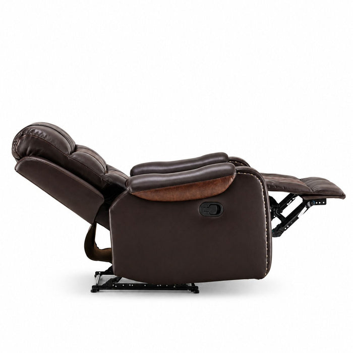 Heated Massage Recliner With Remote Control - Brown