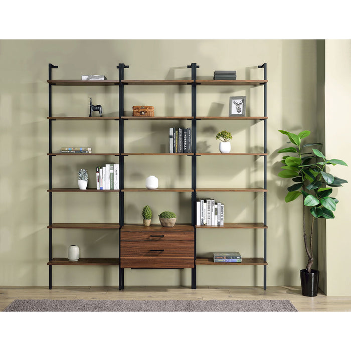 Christy - Owens - 6 Shelf Wall Bookshelf - Walnut