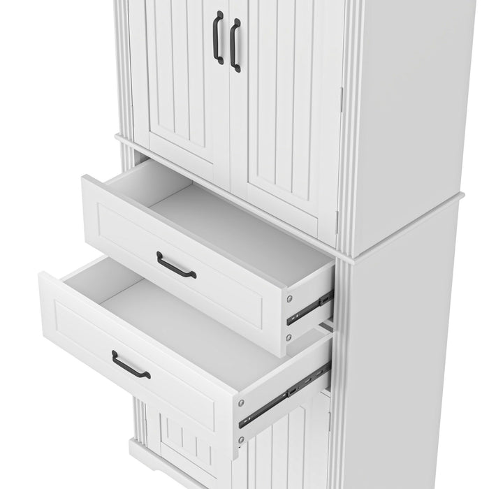 Elegant Multi Functional Storage Cabinet With Slide Rail Drawers, Adjustable Shelves