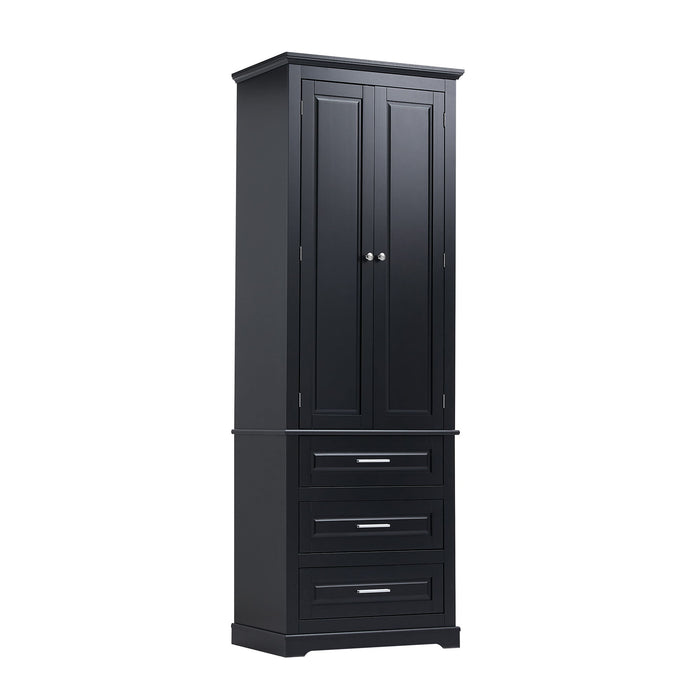 Tall Storage Cabinet With 3 Drawers For Bathroom