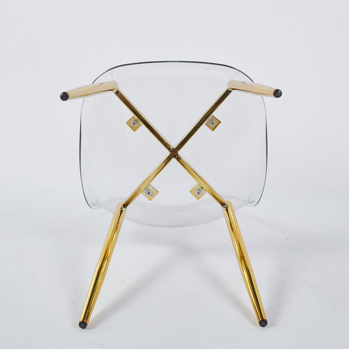 Transparent Plastic Seat Dining Chair (Set of 4)