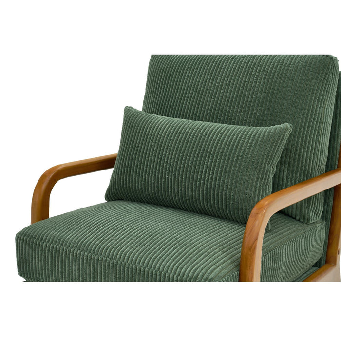 Upholstered Armchair With Back Support Pillow