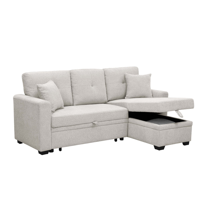 Upholstered Sectional With Pull Out Bed And Chaise Storage