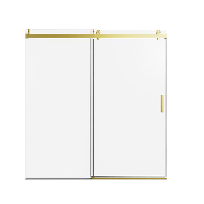 Frameless Sliding Shower Door With Soft- Close, 3 / 8" Tempered Glass