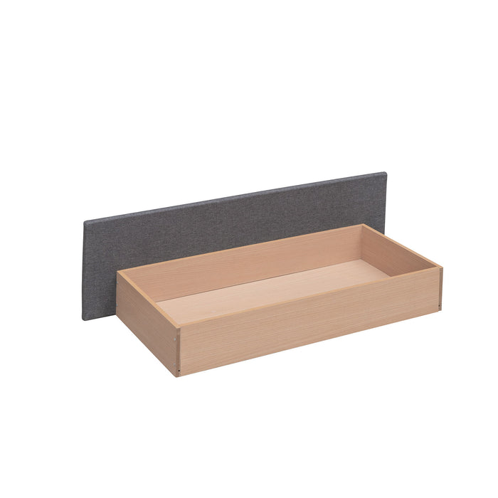 Upholstered Platform Bed With Classic Headboard And Drawers, No Box Spring Needed