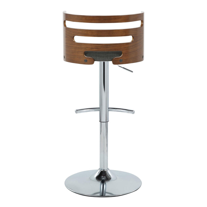 Cosi - Mid Century Modern Adjustable Barstool With Swivel & Rounded T Footrest (Set of 2)