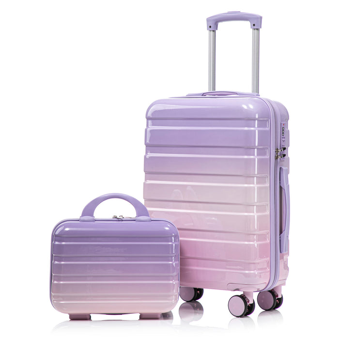 Luggage Set 14" / 20" With Combination Lock And Cosmetic Case