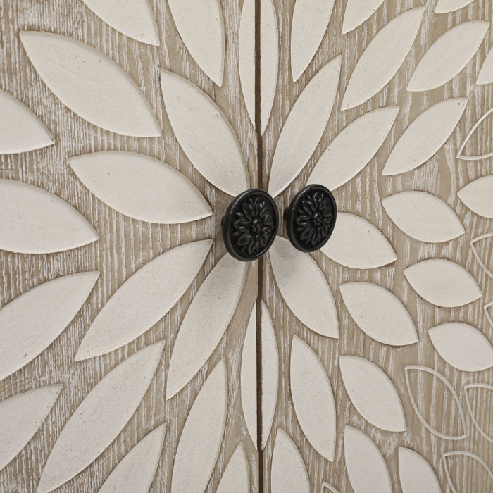 Modern Storage Cabinet With 4 Doors & Adjustable Shelves