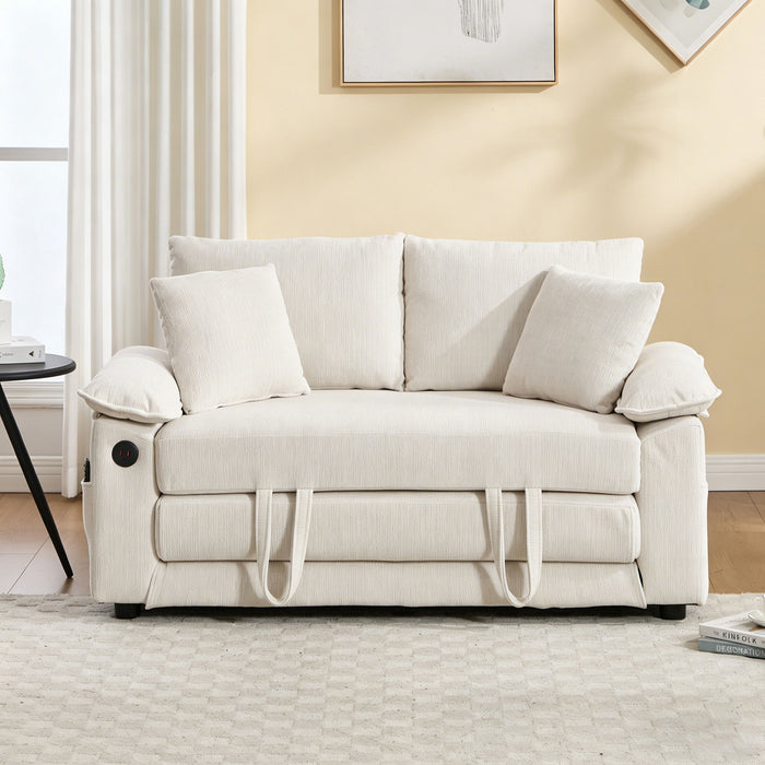 Upholstered Futon Convertible Floor Sofa Bed