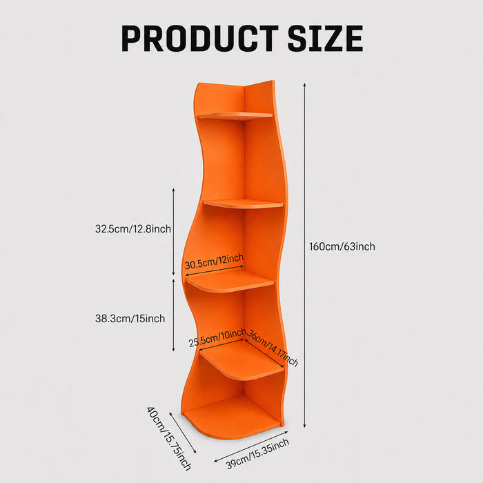 5 Tier S - Shaped Corner Shelf For Living Room