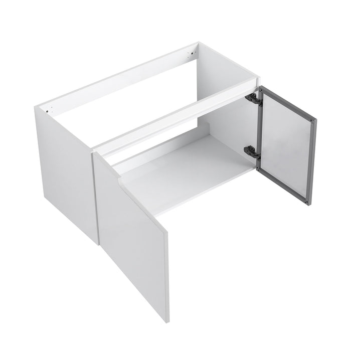 Wall Mounted Bathroom Vanity With Sink, 2 Soft Close Doors, Cabinet & Half Door