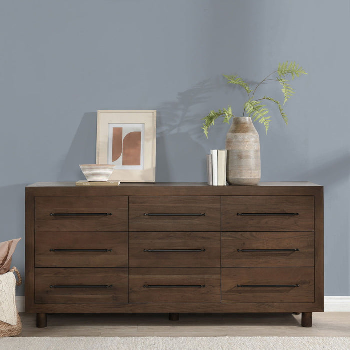 Jaxon - 9 Drawer Dresser - Harvest Brown