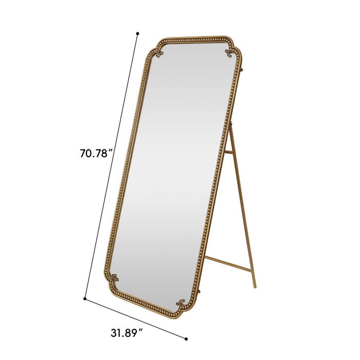 Full Length Mirror With Stand, Floor Standing Dressing For Bedroom - Antique Gold