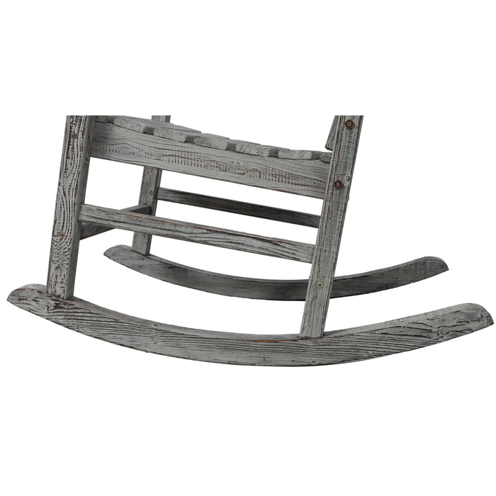 Oversized Porch Rocker Chair With Wide Seat And Tall Backrest