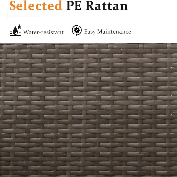 Armless Patio Sofa Set, With UV Resistant Frame And Waterproof Cushions - Blue / Brown