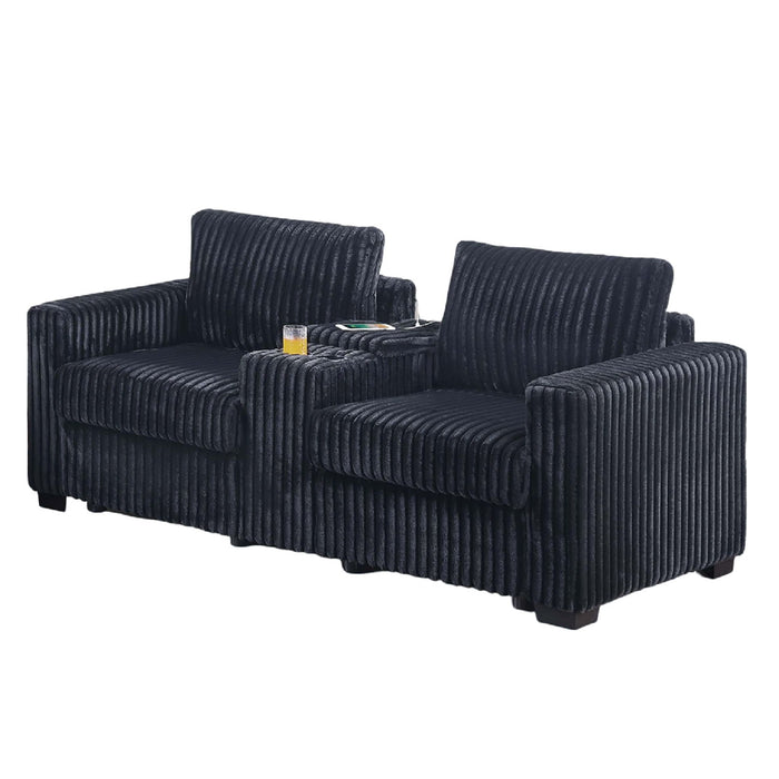 Modern Style 2 Piece Sofa Set With Cup Holders & Charging Port