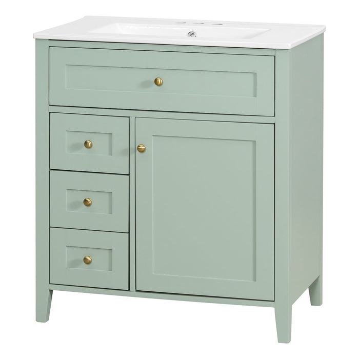 Bathroom Vanity With Sink, 3 Drawers And Adjustable Shelf, Freestanding Storage Unit