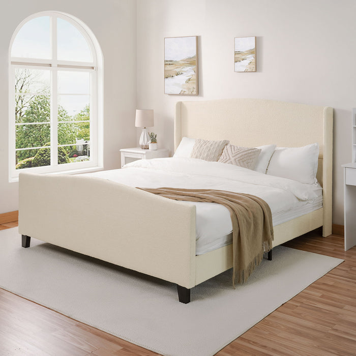Platform Bed Frame With Tall Headboard And High Footboard