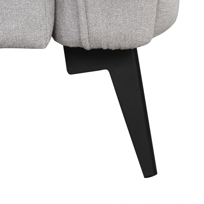 Upholstered 3 Seater Curved Sofa With Printed Pillows Chenille