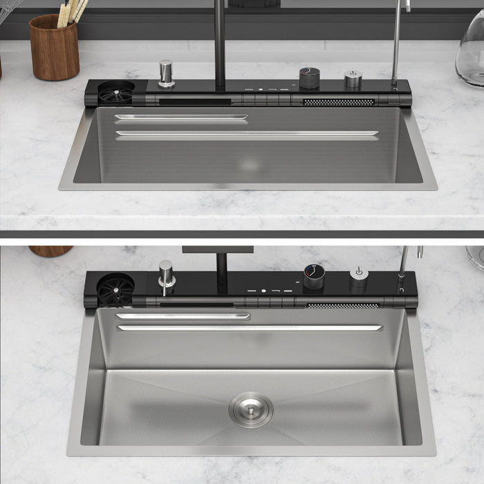 30" Single Bowl Kitchen Sink With Smart LED Faucet