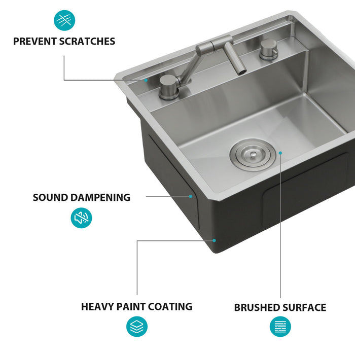 Undermount Bar Sink With Folding Faucet