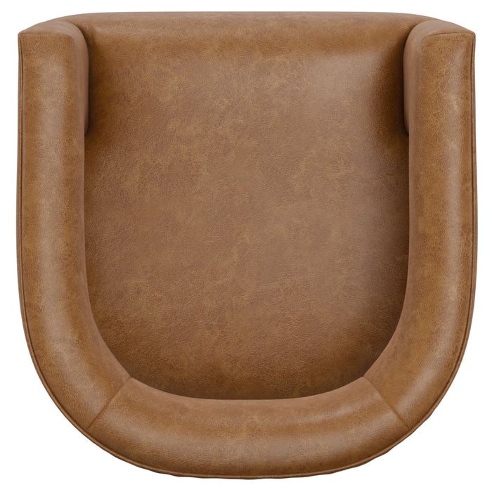 Swivel Accent Chair With Geometric Backrest