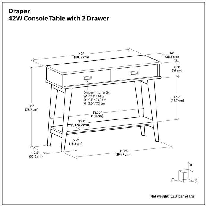 Draper - Console Table - Teak