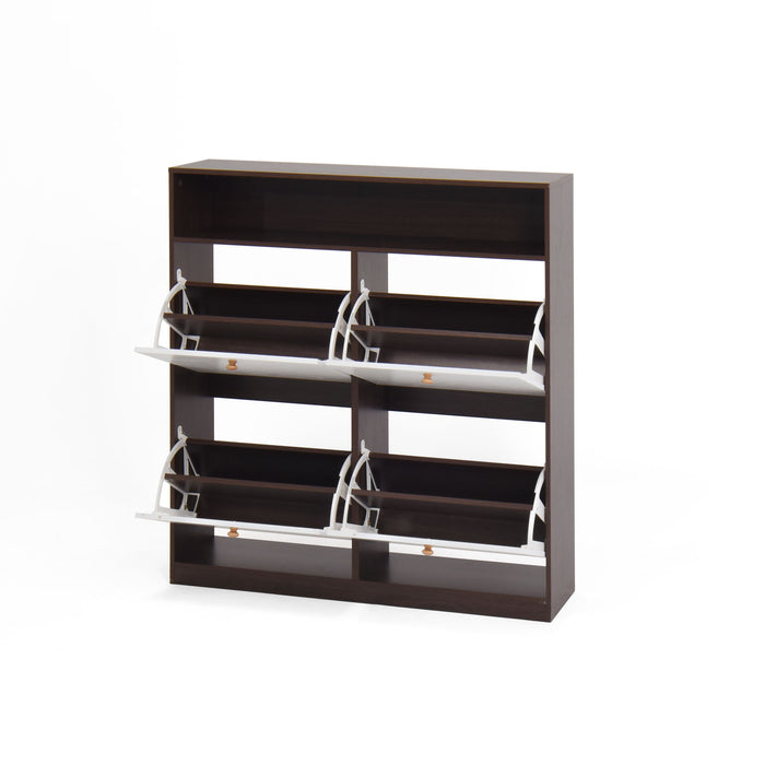 Modern Freestanding Shoe Storage Cabinet With 4 Flip Drawers