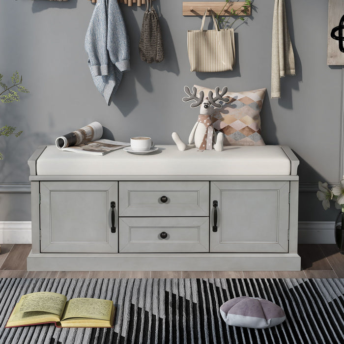 Hearth & Haven Daisy - Storage Bench With 2 Drawers And 2 Cabinets