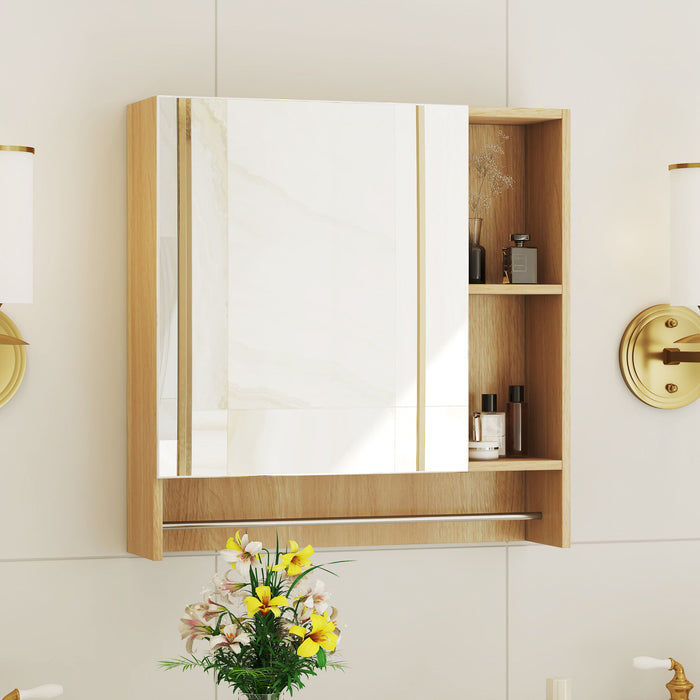 Bathroom Mirror Medicine Cabinet Wall Mounted With Shelves