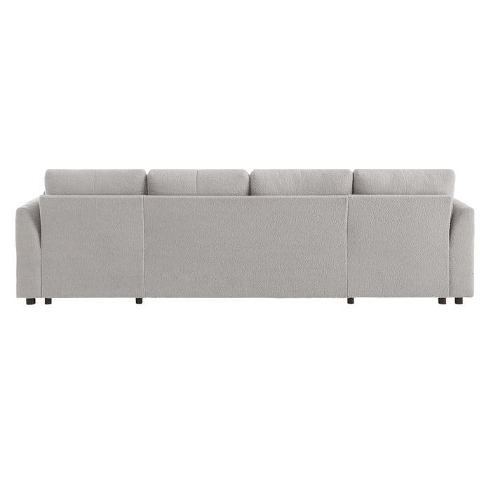 U-Shaped Sectional Sofa Bed With Storage And USB Ports