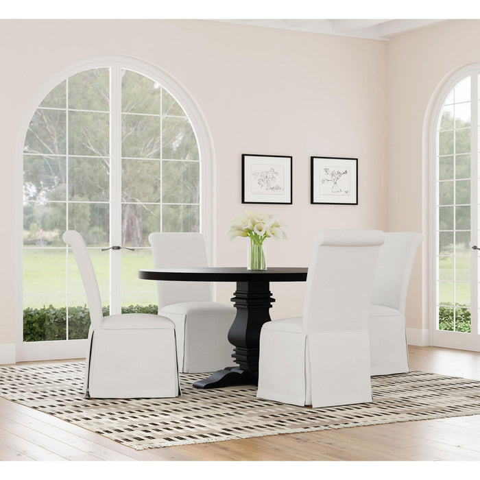 Allende - Round Dining Pedestal Table With Carved Base - Black