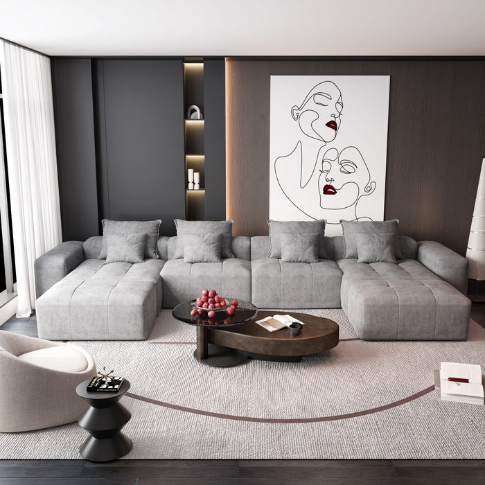 Modern Oversized, Modular Sectional Sofa With Pillows