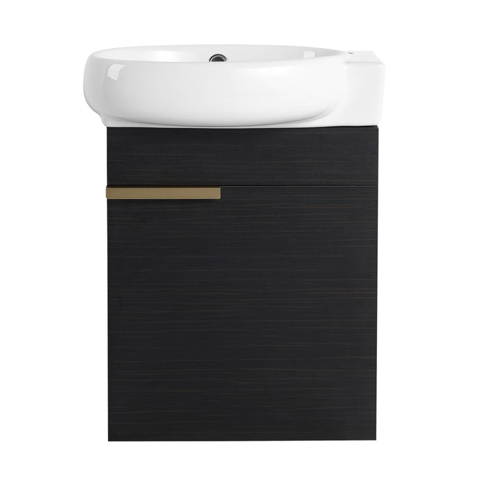 Soft Close Doors Bathroom Vanity With Sink, Compact Wall Mounted Design Basin